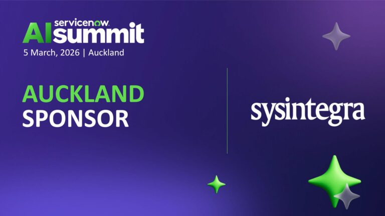 Sysintegra are Gold sponsors for the ServiceNow AI Summit Auckland